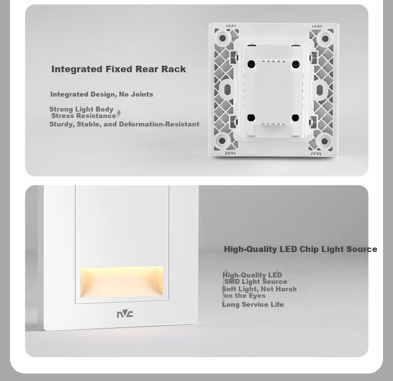 NVC Radar Sensor Smart Footlight Night Light 86 Embedded Corridor Passageway Silver Gray 10