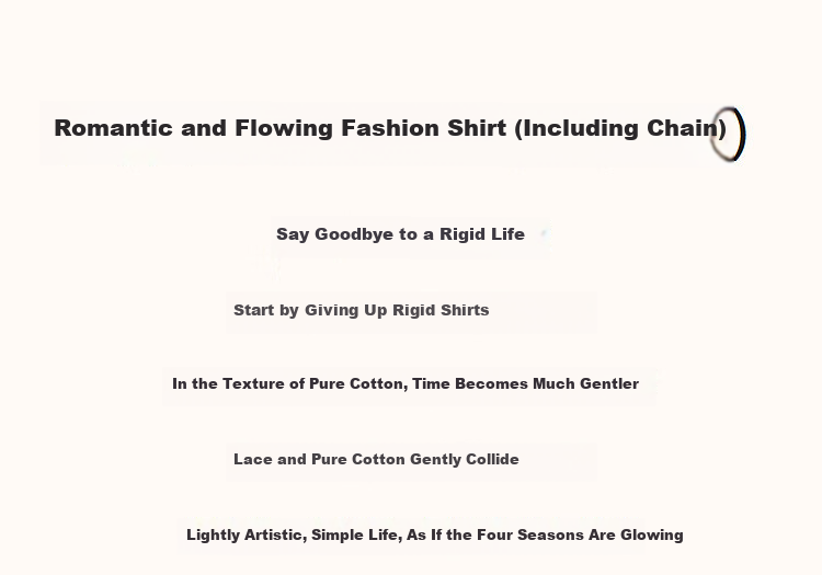 Demana "A Cloud in My Heart" Summer Romantic Pure Cotton Printed Shirt with Detachable Decorative Chain Women's Blouse 1