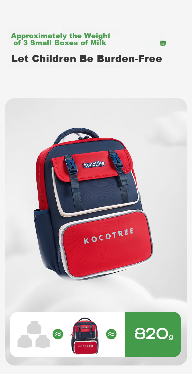 Kocotree KK Tree School Backpack Lightweight for Boys and Girls Grades 4-6 Large Capacity Children's Backpack Blue XL 14