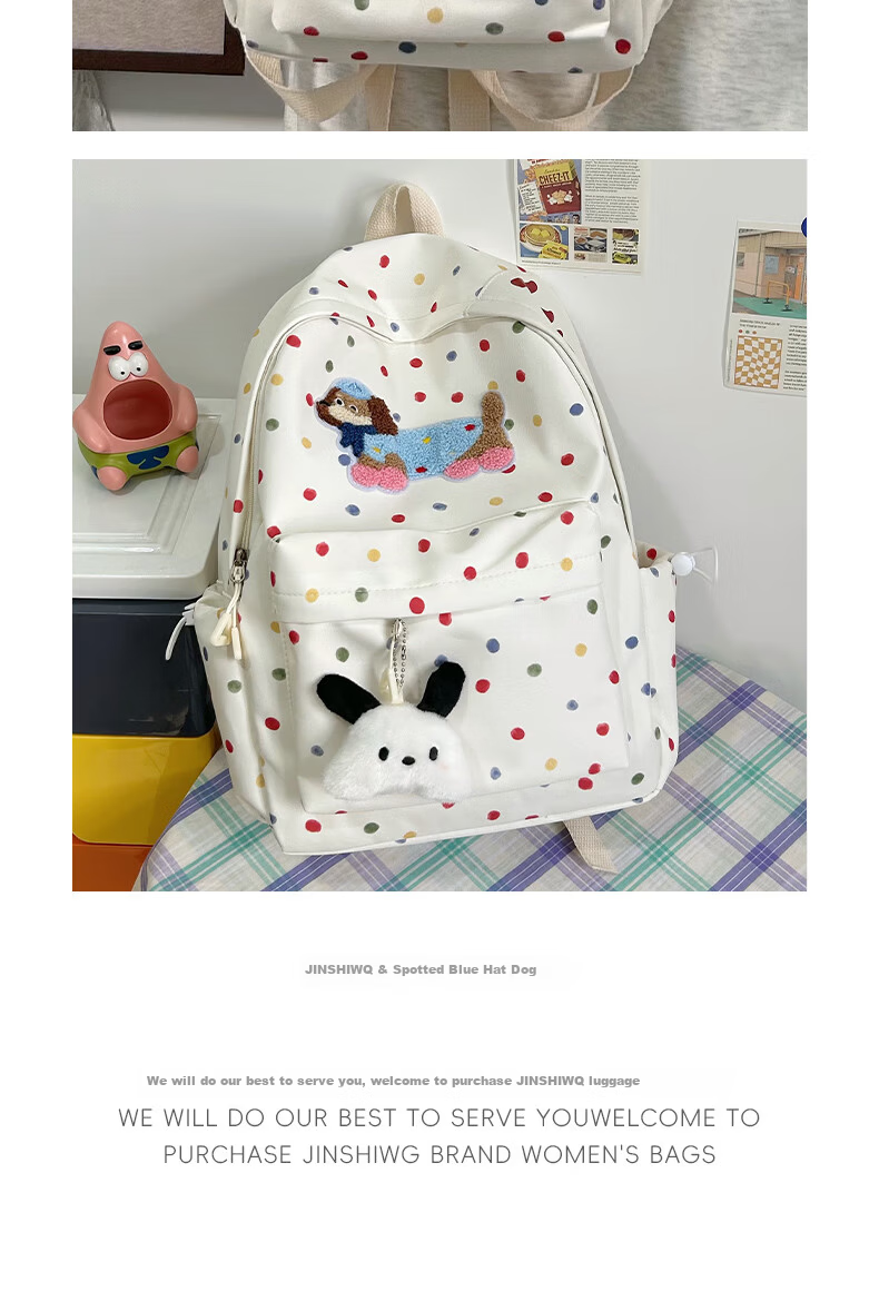 JINSHIWQ Large Capacity School Backpack for Girls, Cute Middle and Primary School Students, Grades 3-6, High-Quality Kids' Shoulder Bag 11