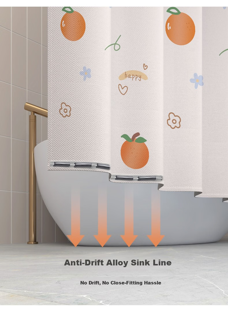 FK Retractable Clothesline Shower Curtain Rod No Drilling Required Bathroom Drying Rack Stainless Steel Bathroom Support Rod Square 1.1~2 Meters 6