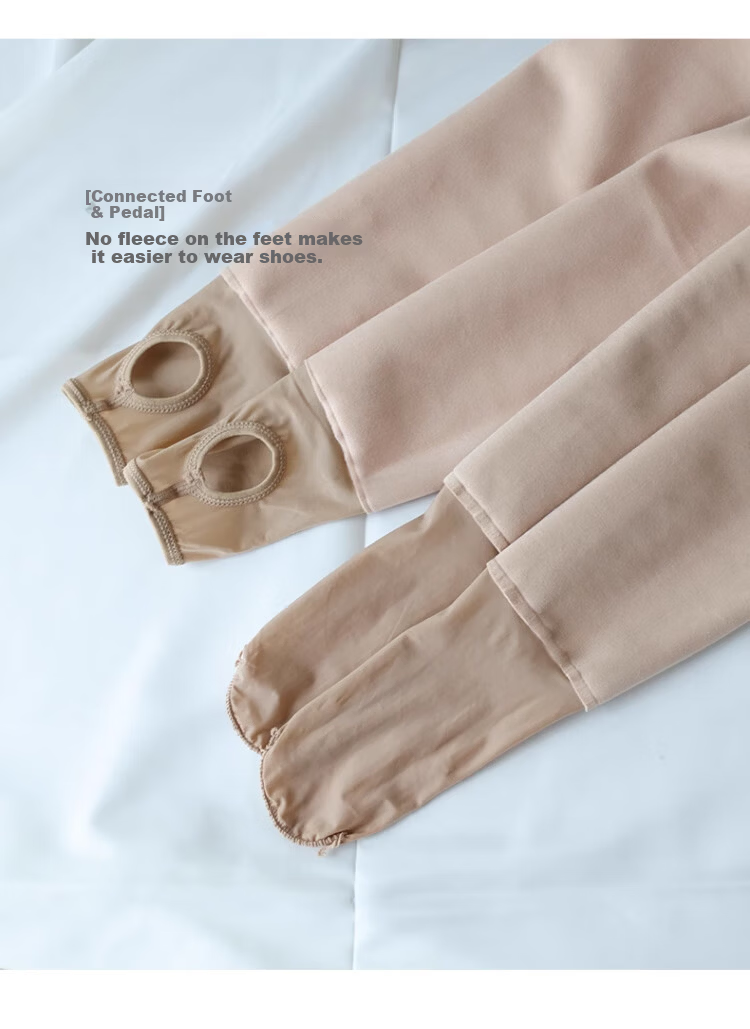 Youkeshu Women's Autumn Winter Fleece-Lined Warm Anti-Snag Sheer Tights High-Waist Slimming Leggings 25