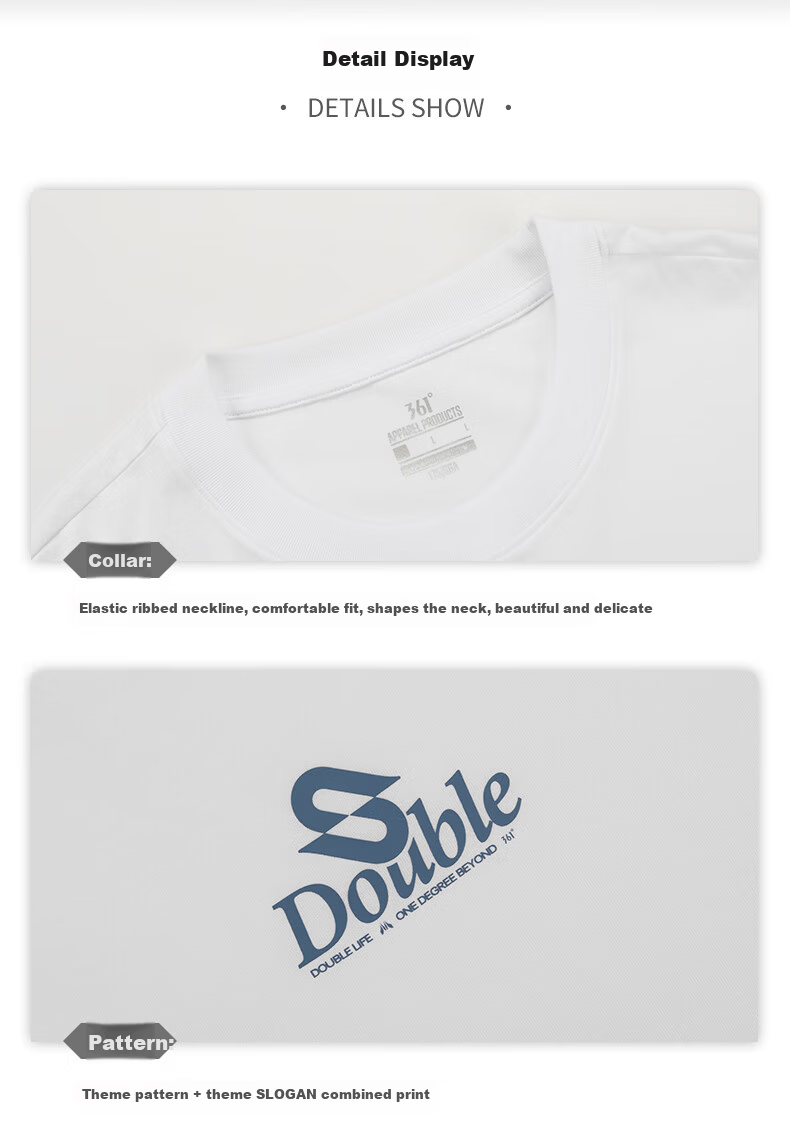 361° Men's Short Sleeve T-Shirt Summer New Sports Running Loose Casual Trendy Top 632519115D-9 58