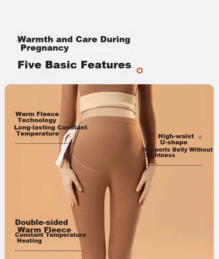 MiiOW Thermal Leggings [Maternity Belly Friendly] Cashmere Silk High-Waist Maternity Base Layer Pants Autumn Winter 2025 New Women's Skin-Friendly 2