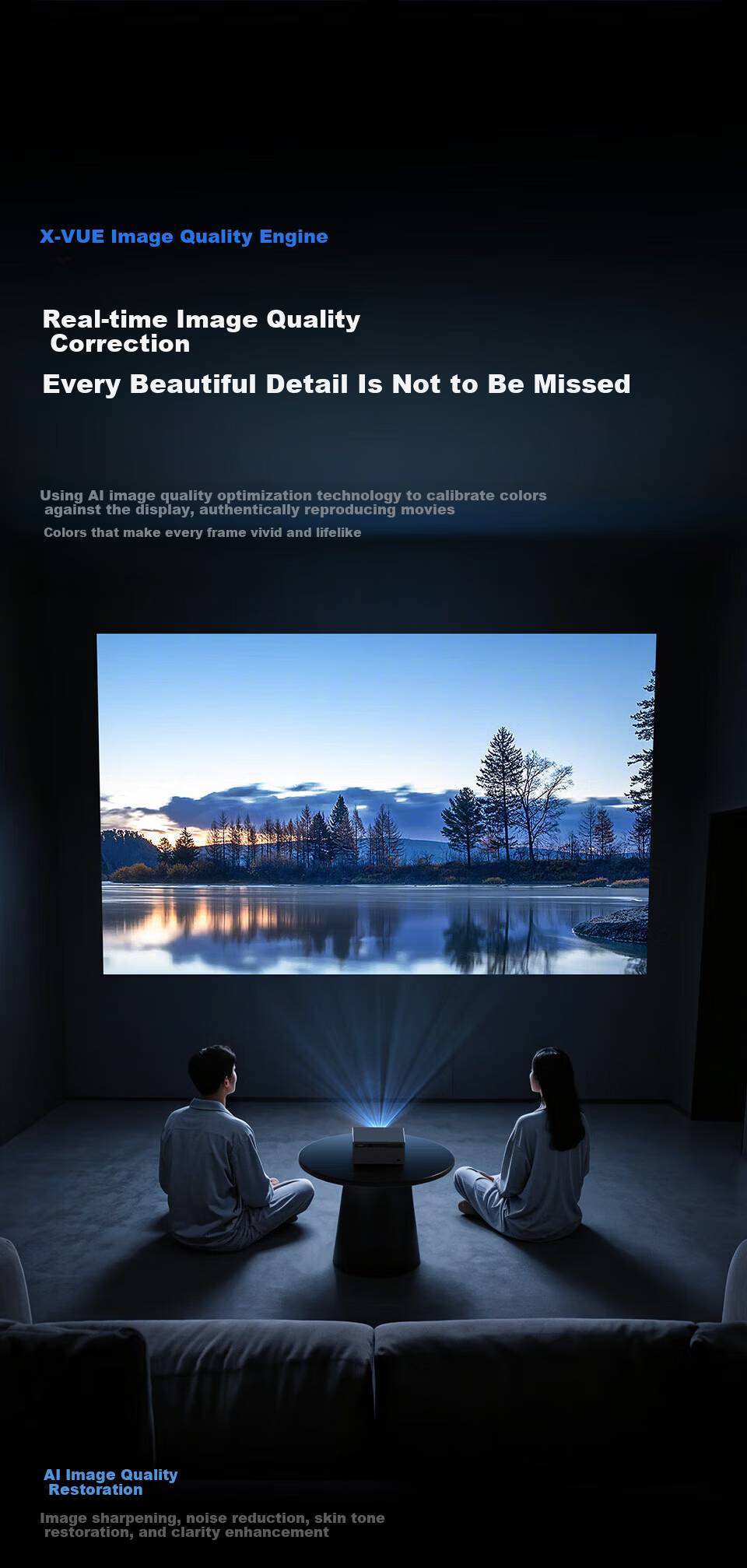 Rigal C3 Smart Home Theater Projector TOF Auto Focus Keystone Correction True 1080P Resolution for Mobile TV 5