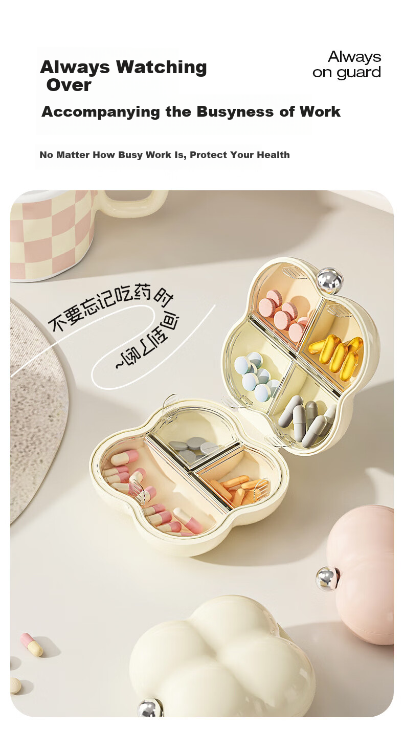 Dopamine Flower Portable Weekly Sealed Pill Organizer by Fan Ye 4