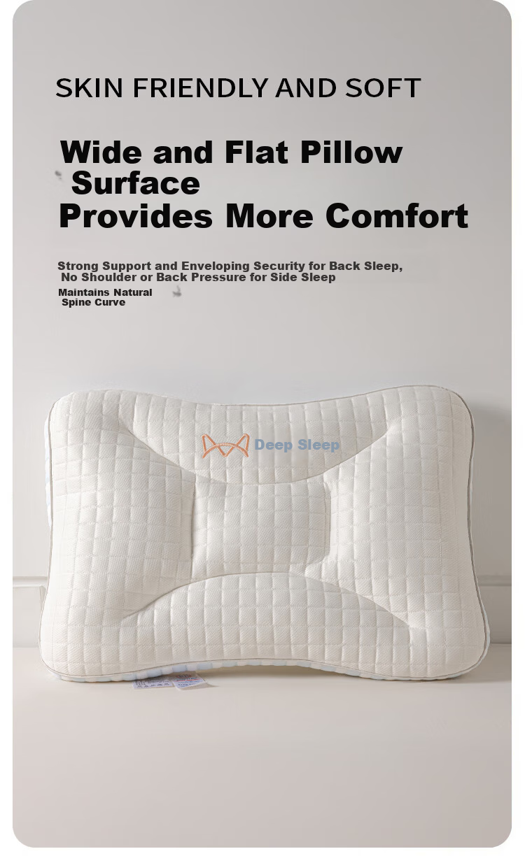 Miiow Latex Pillow Core Neck Support Sleep Aid Adult Side Sleep Pillow Home Use 48*74cm Pair 10