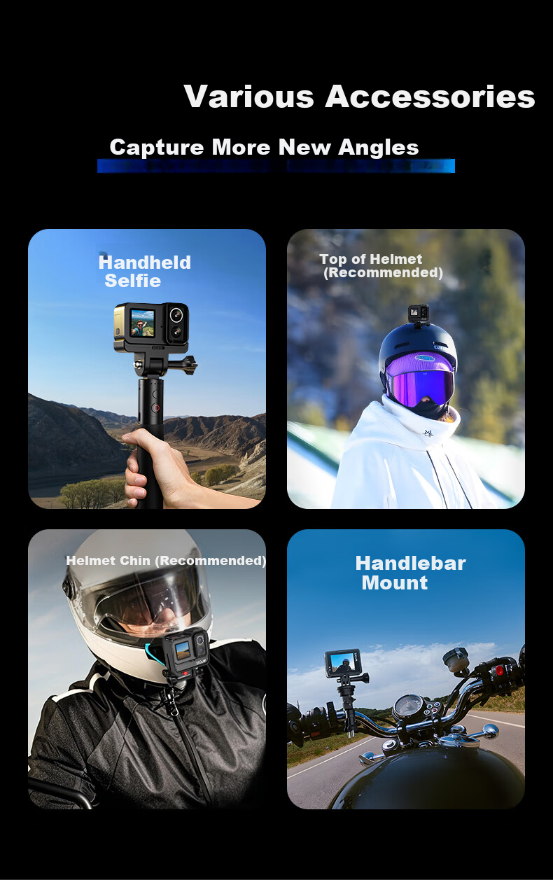 SJCAM SuYing SJ20 Night Vision Dual Lens Stabilized Waterproof Sports Camera Motorcycle Helmet Riding Recorder Outdoor Live Pre-record Vlog Fishing Head-mounted Camera No Card 20