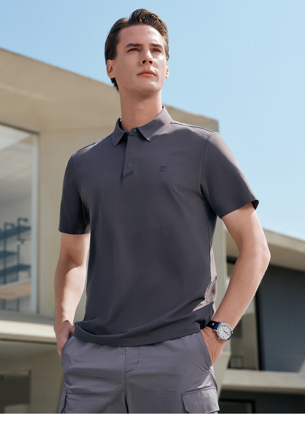 FILA Official Wang Yang Men's Knitted Short Sleeve Polo Shirt 2026 Summer Moisture-Wicking Quick-Dry Comfortable Top 24