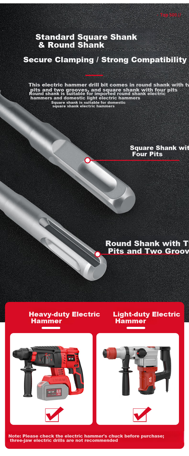 DELIXI ELECTRIC DLX-D6 14×160 Flat Impact Electric Hammer Drill Bit Tungsten Steel Alloy Concrete Wall Penetration 11