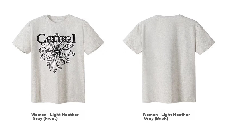 CAMEL Ice Skin T-Shirt Little Daisy Short Sleeve Cotton Loose Casual Top C36BAXLN023A Warm White XL 13