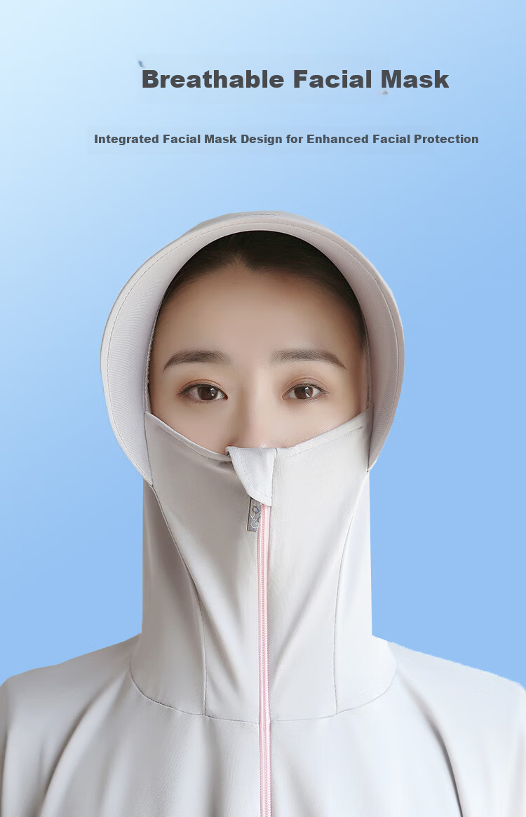Mowheel Women's Summer Sun Protection Jacket Outdoor Breathable Ice Silk Sunblock Cycling Lightweight Long Sleeve Shawl Cape Blue 6
