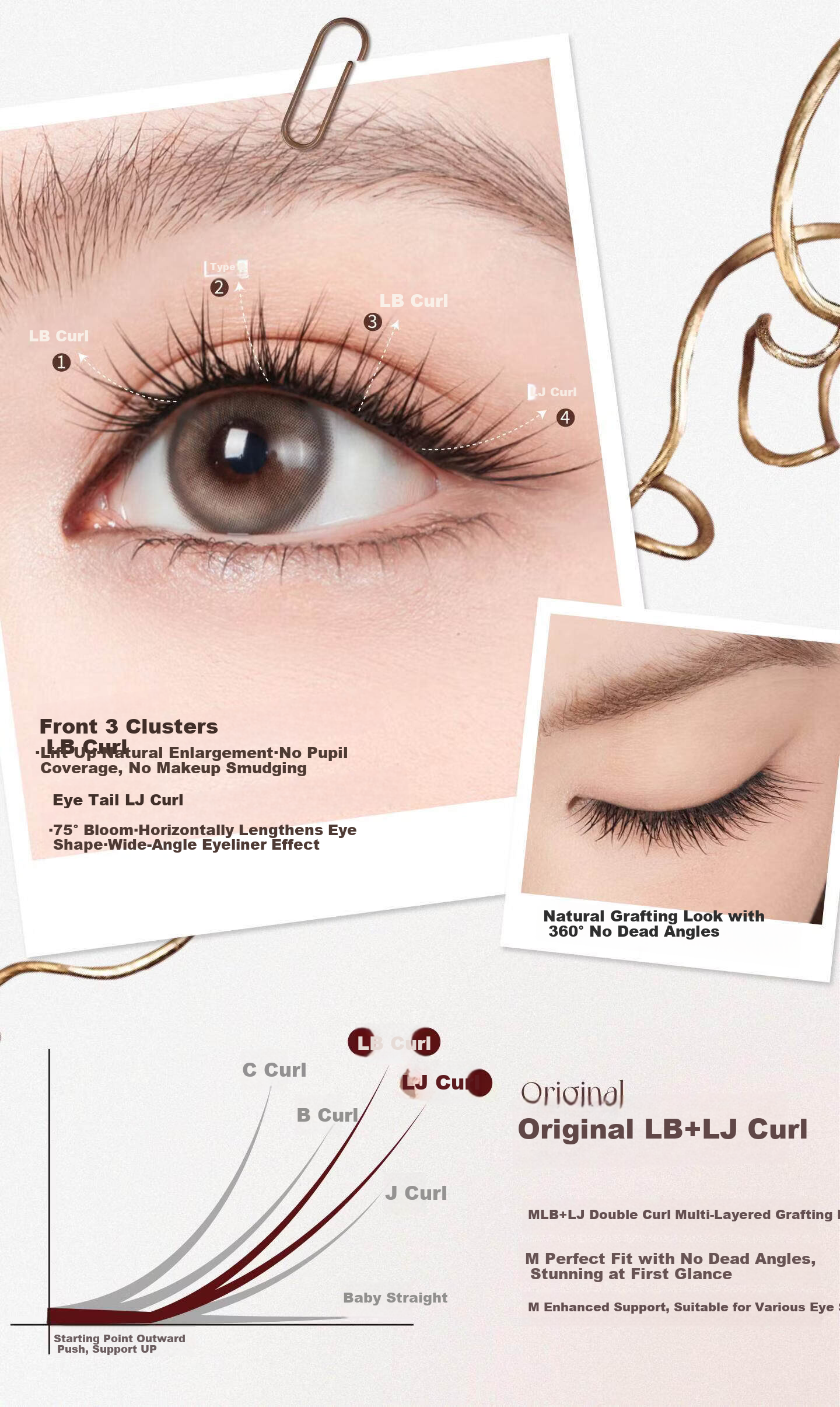 UIMO Rose Knight No-Glue False Eyelashes Korean Asian Airy Fox Style Eyelashes Thorn 10