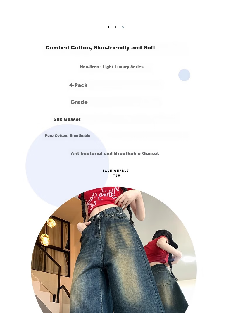 LangSha Women's 7/8 Length Denim Jeans Summer 2025 New Retro High-Waist Slimming Loose Wide-Leg Pants 4
