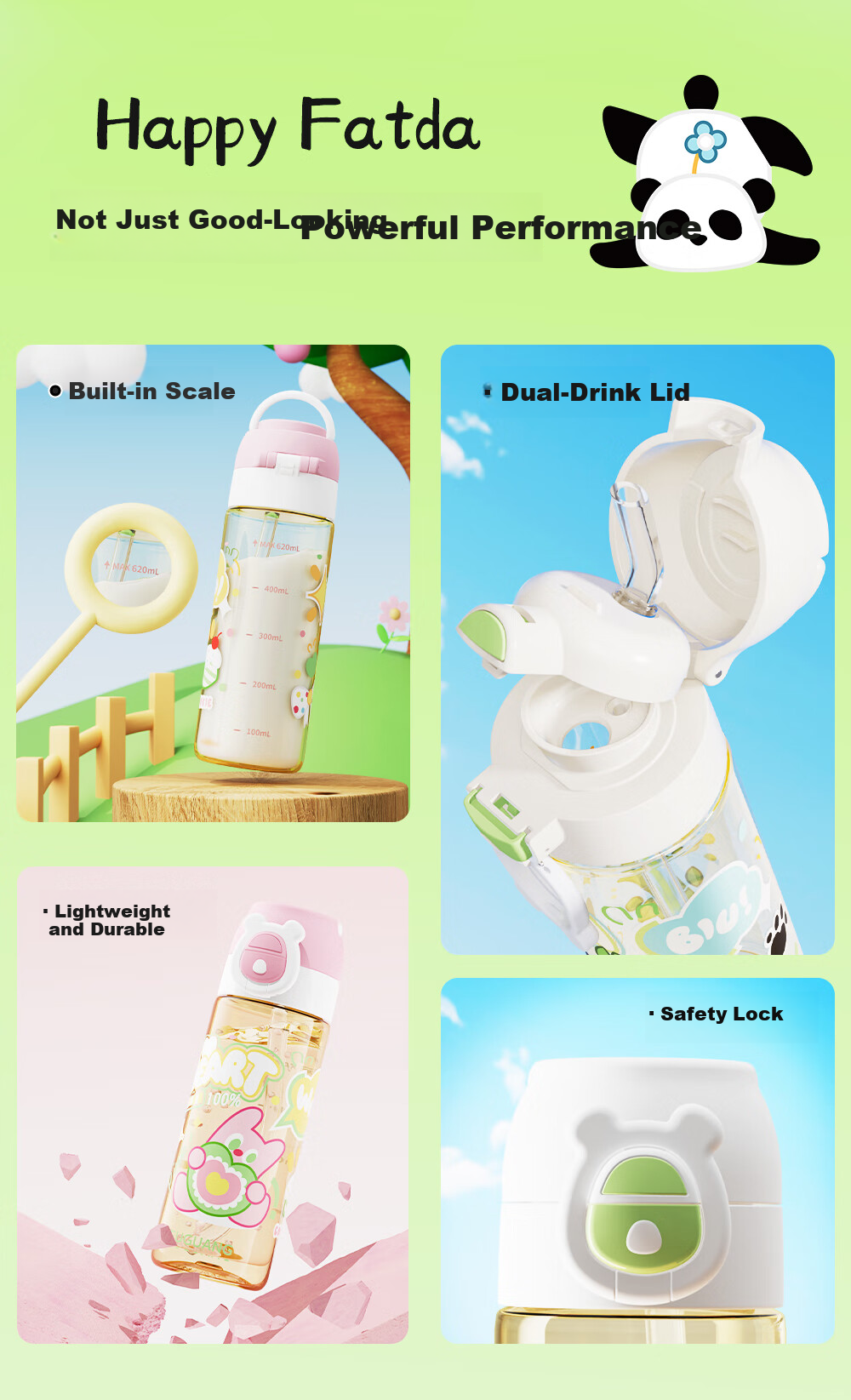 FGA Fugang Children's Plastic Cup Large Capacity Sports PPSU Straw Summer Unisex Student High-Value Water Bottle Cup 3