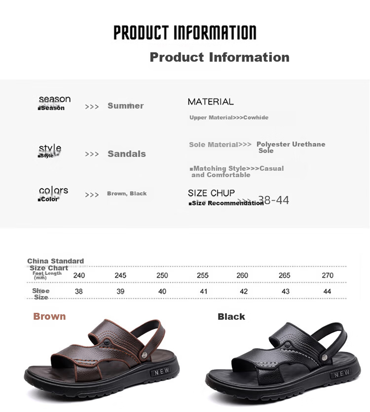 Woodpecker Men's Sandals 2026 New Genuine Leather Thick Sole Beach Shoes Summer Outdoor Non-Slip Wear-Resistant Dual-Purpose Slippers Driving 11