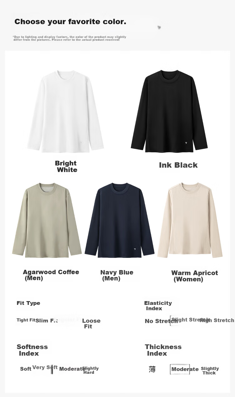 Thumb White Small T [Machine Washable Water-Repellent Goose Down T] Autumn Winter Men's and Women's Down Warm T-Shirt Base Layer Men's Bright White L 38