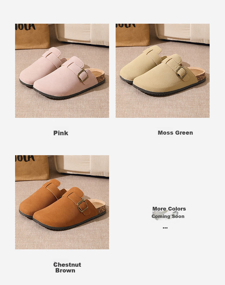 YUZHAOLIN Spring Summer Autumn Women's Birkenstock Style Faux Leather Slip-On Mules YF002 10