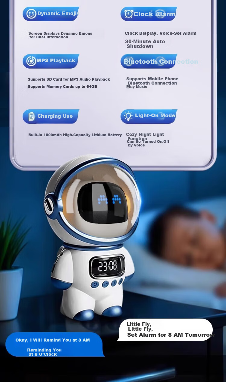 Lihuan Bean DeepSeek Smart Interactive Children's Toy Companion AI Robot Boy Birthday Gift Girl Alarm Clock 1