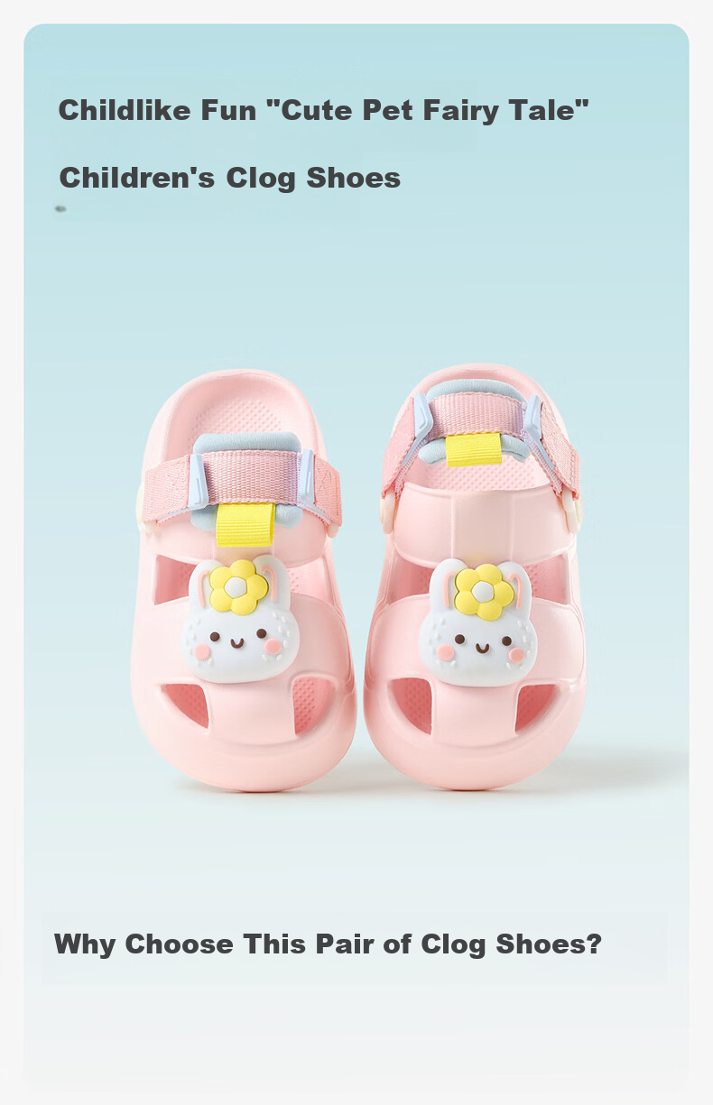 Balabala Kids Slippers Boys Summer Toddler Girls Closed-Toe Home Shoes Outdoor Baby Clog Sandals Children Cool Slippers 1
