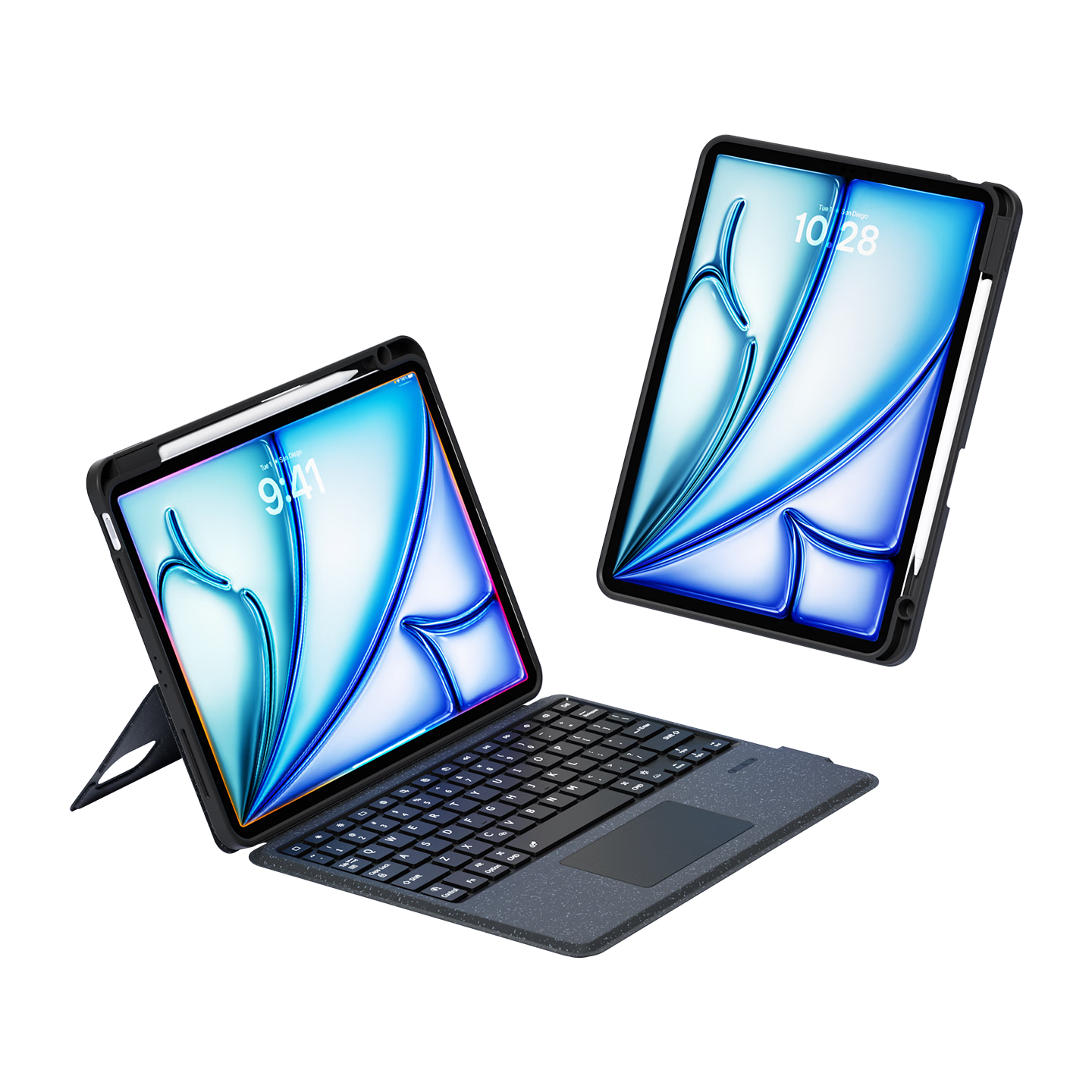 B.O.W Hangshi X56B iPad Magic Control Bluetooth Keyboard Case Air 8/7/6 Magnetic Detachable Tablet Cover 11-inch RGB Backlight Black