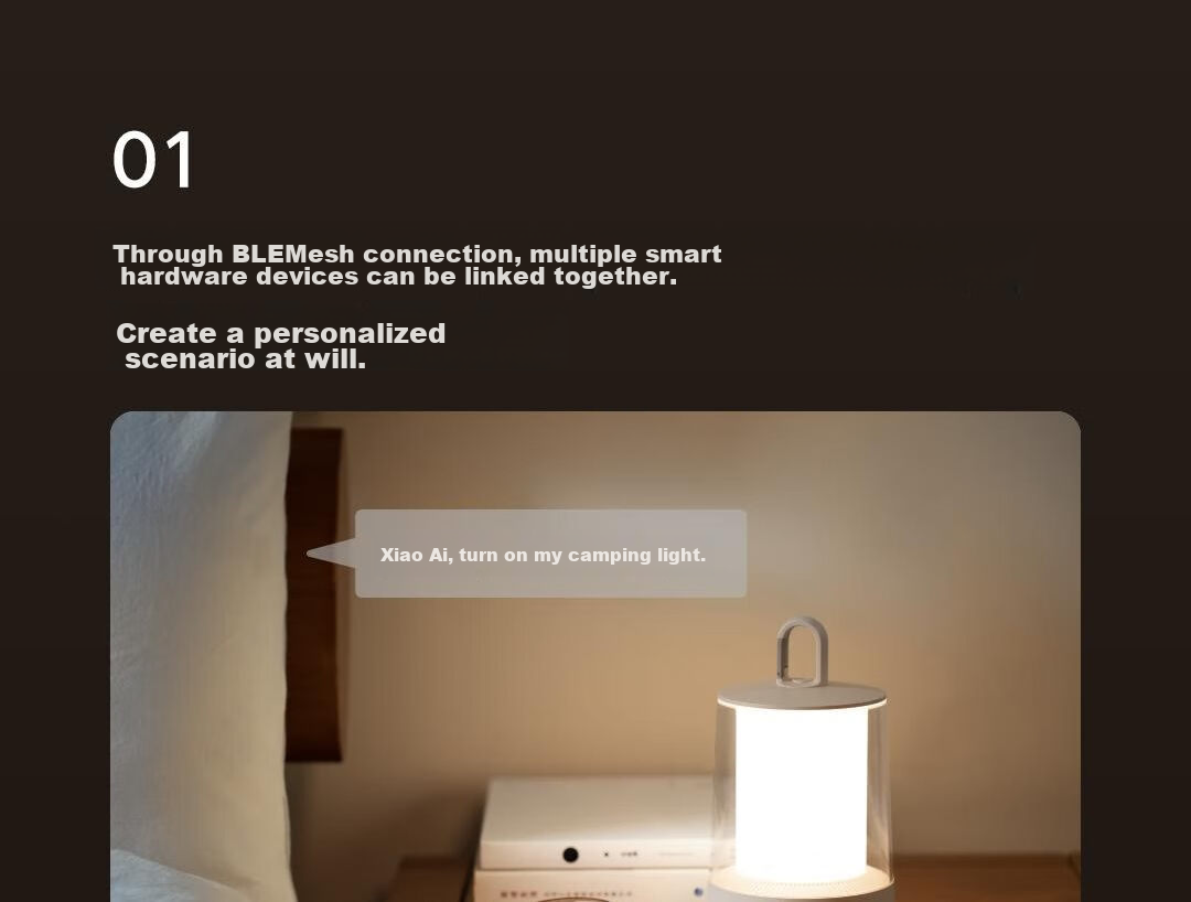 Mijia Camping Light, Outdoor Lighting for Campsite, Portable Tent Hanging Lamp, Flashlight, Bedside Lamp, LED Mood Light 19