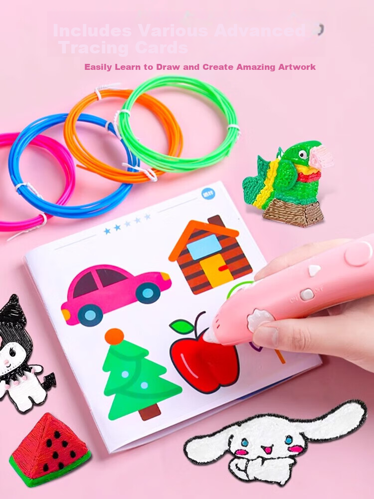 COODORA Low-Temperature 3D Printing Pen Toy for Girls Ages 3-6-10 Wireless 3D Drawing Pen Princess Glow-in-the-Dark Birthday Gift 6