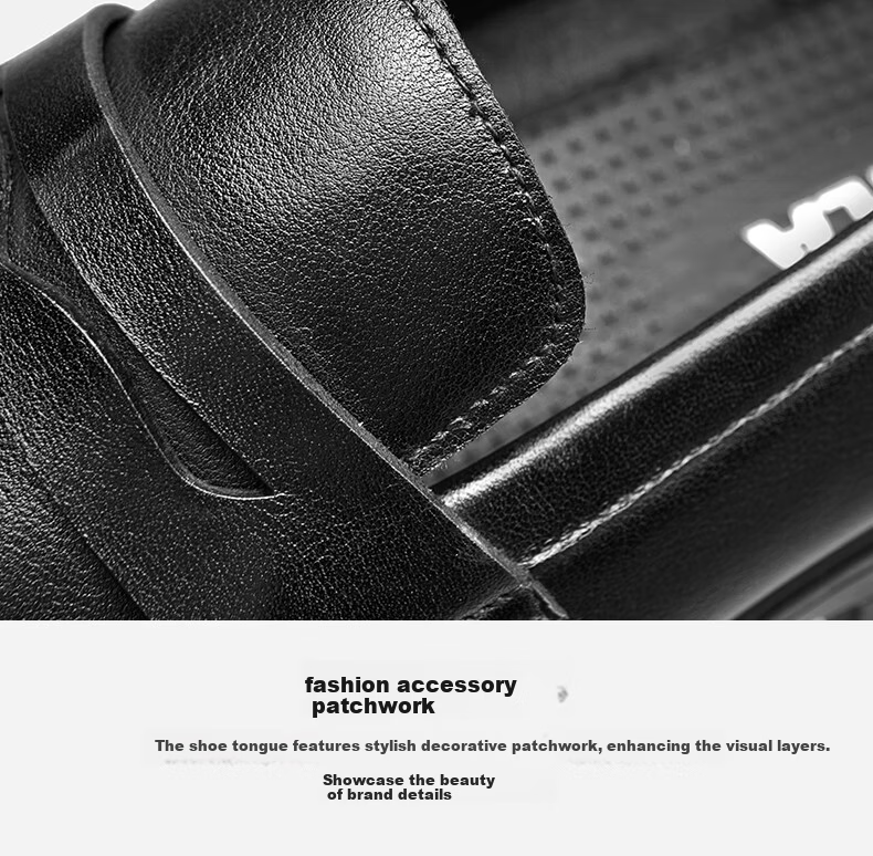 HLA Men's Versatile Loafers, Soft Leather Casual Slip-On Shoes HAAPXM1EBG028, Black, Size 42 11