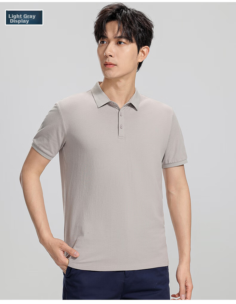 Romon [Cotton Stretch Breathable] Men's Summer Casual Polo Shirt Black XL 12