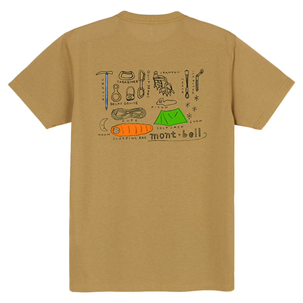 Mont-bell Quick-Dry T-Shirt with Tool Print Unisex Commuter Breathable Short Sleeve 1114716