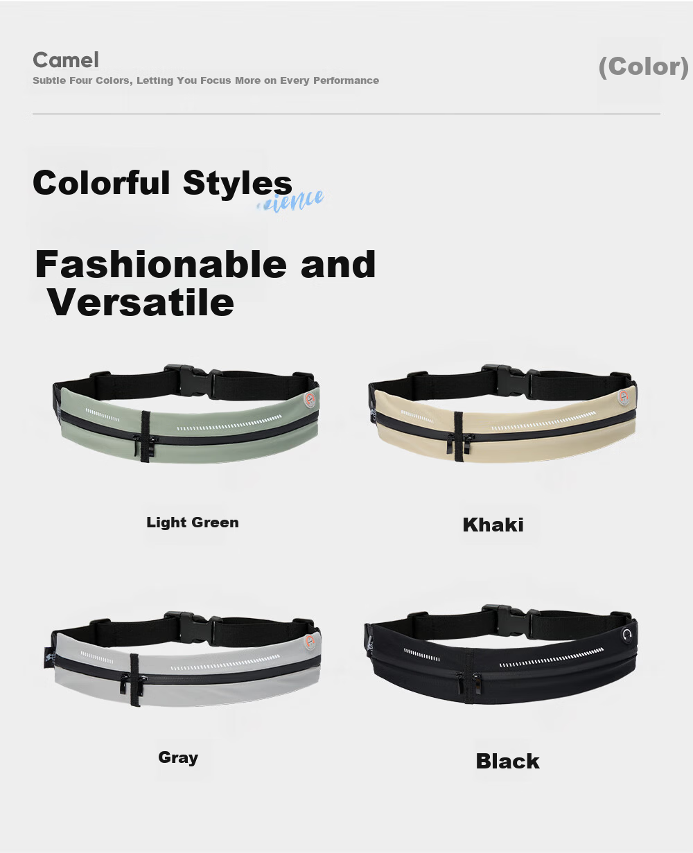 CAMEL Sports Waist Bag Unisex Running Phone Waist Pack Fitness Mini Belt 8W3AMT002A Black 11