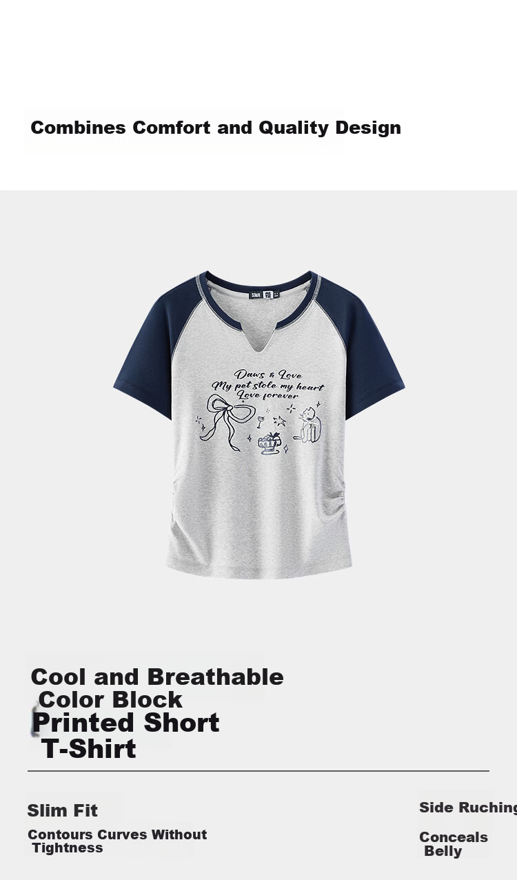 Semir Cooling Short Sleeve T-Shirt Women Summer Crop Printed Slim Raglan Sleeve 2026 Slim Fit Clothing 109326100016 4