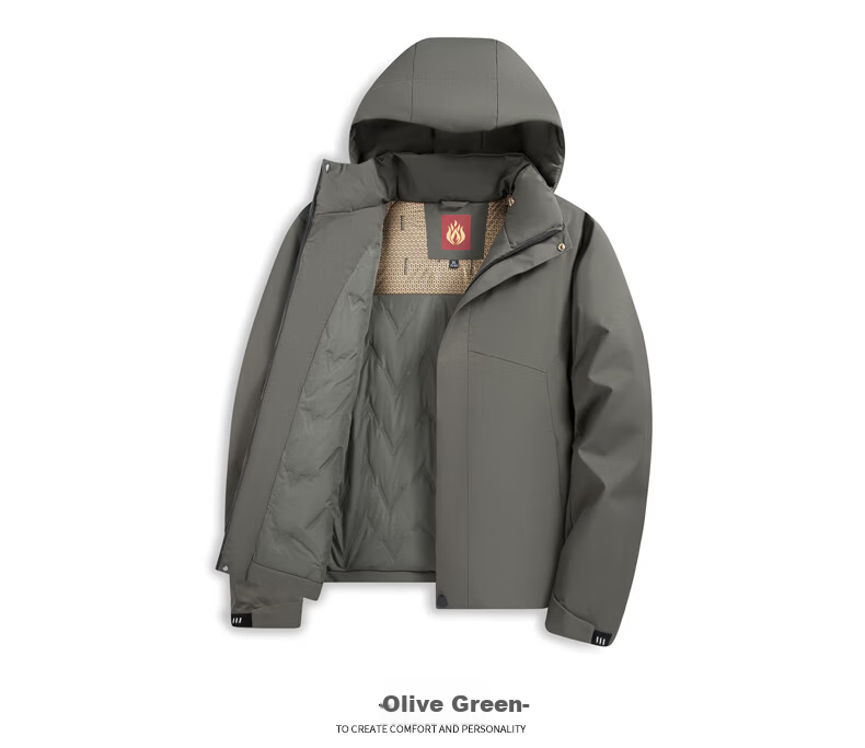 SHANSHANSHANSHAN Men's Cotton Jacket Autumn Winter Windproof Warm Casual Detachable Hooded Coat Daily Commuting Dad Jacket 15