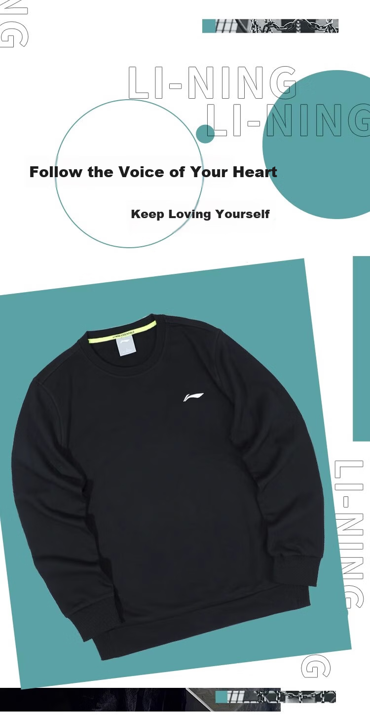 LI-NING Men's Sports Sweatshirt Crew Neck Loose Fit Long Sleeve Comfortable Simple Fashionable Versatile Sportswear 2