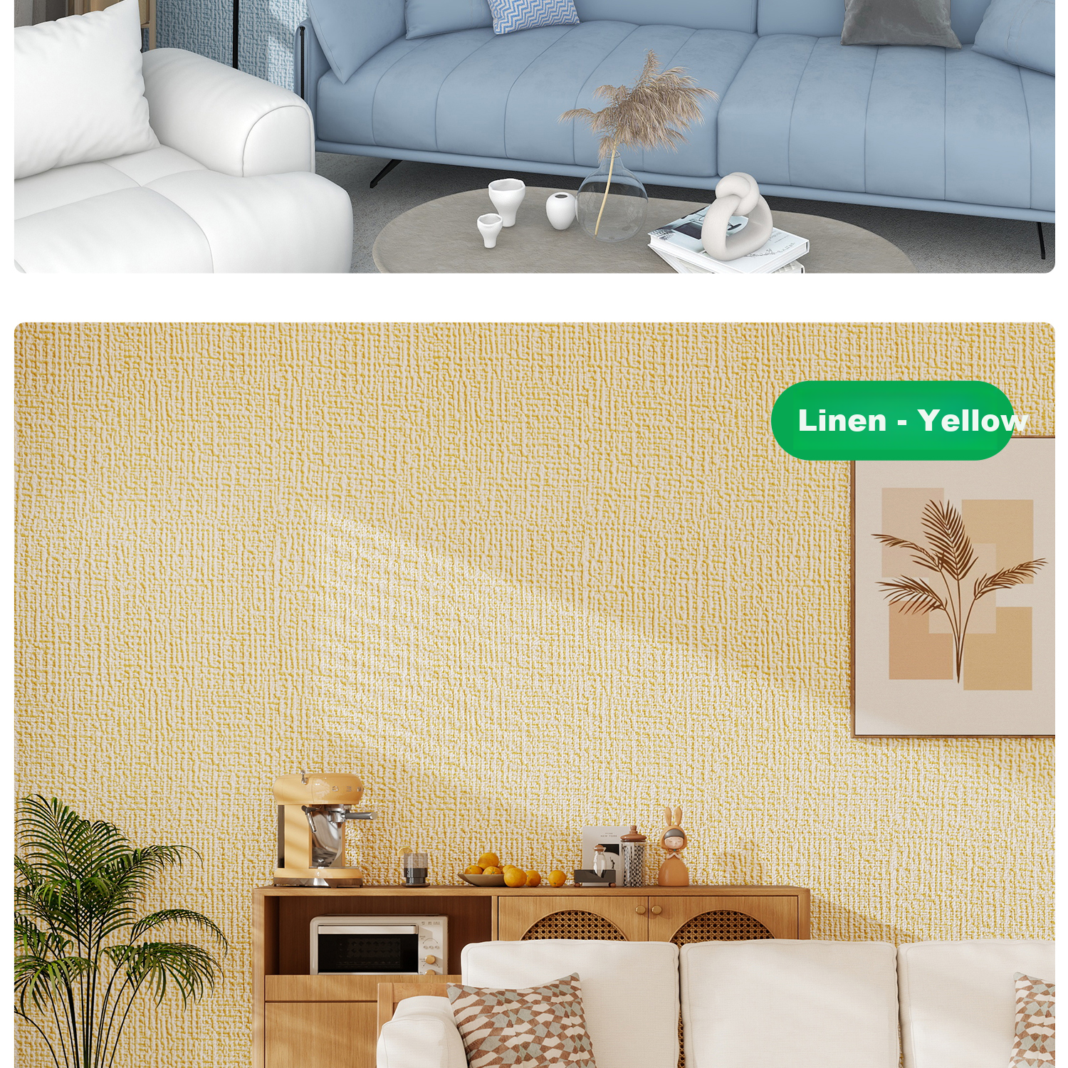 Washi 2026 New Self-Adhesive Waterproof Moisture-Proof Wallpaper Bedroom Wall Sticker Linen Beige 0.5*2.8m 26