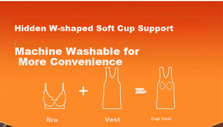 LangSha Thermal Vest Autumn Winter Antibacterial Mite-Resistant Women's Heating Vest with Built-in Chest Pad Fixed Cup Base Shirt Top 5