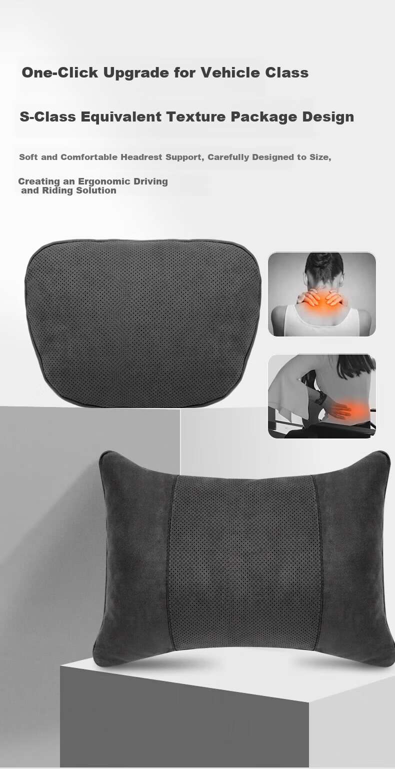 BIMLL Car Headrest for Mercedes-Benz S-Class Perforated Maybach Seat Pillow Neck Support Lumbar Cushion Universal Car Use 8