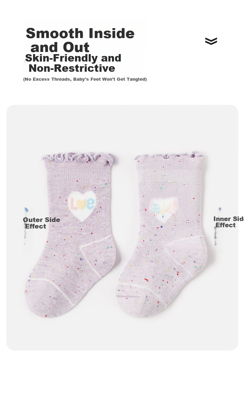 Growth Baby Socks Spring Autumn Cotton Socks Class A Summer Thin Princess Girls Infant Seamless Soft Cuff Mid-Calf Children's Socks 7