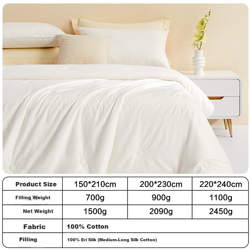 Boyang Home Textiles 100% Silk Quilt Baby-Friendly A-Class Cotton Antibacterial Silk Spring and Autumn Quilt Core Approx. 4.1 Jin 200*230cm