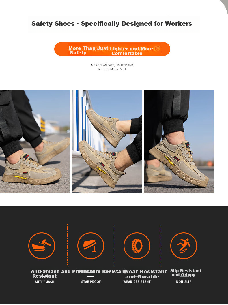 DELIXI ELECTRIC Men's Safety Shoes Cow Suede Leather Plastic Toe Cap Anti-Smash Puncture Resistant Insulated 6KV Slip-Resistant Durable Electrician Work Shoes 4