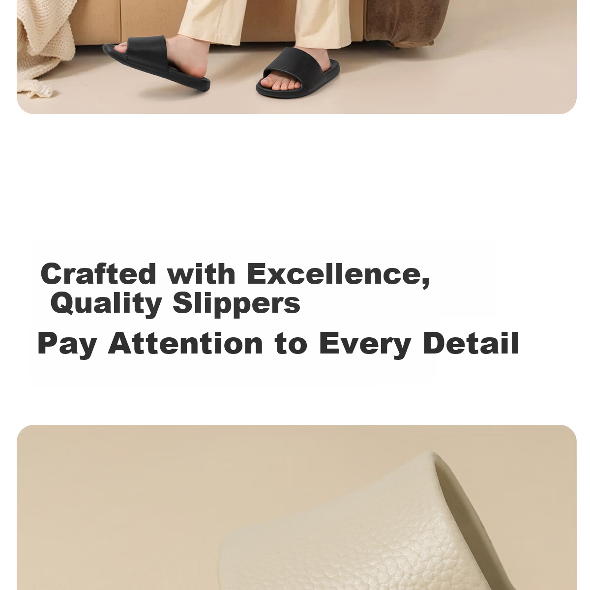 Grace Antibacterial Textured Slippers Women's Summer 2026 New Indoor Shower Non-Slip EVA Odor-Resistant Couple's Sandals Men 15
