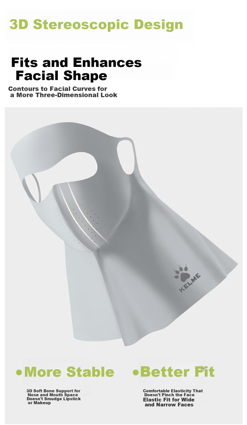 KELME Full Face Sunscreen Mask Women's Facekinni Neck Protection UV Protection Outdoor Windproof Dustproof Cycling Mountaineering Neck Gaiter 9