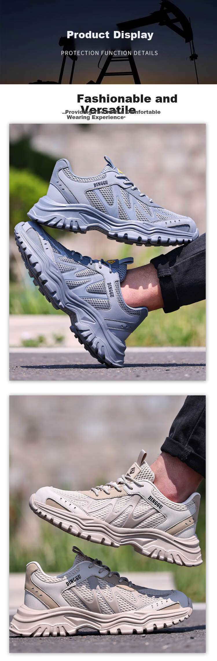 Dinggu Men's Safety Work Shoes Steel Toe Anti-Smash Anti-Puncture Construction Work Shoes New JD1639mi39 4