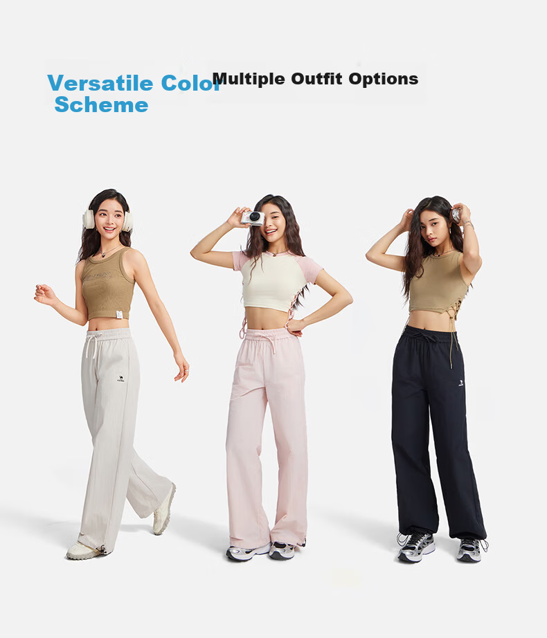 CAMEL Ice Cooling Roaming Sunscreen Women's Loose Wide-Leg Sports Pants C25BARLG057A Lavender Purple S 10
