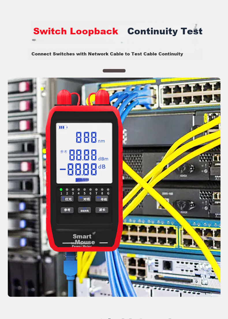 Smart Mouse NF-859GS Anti-Interference Cable Tracer Network Tester Red Light Integrated Live Line Length Tester 9