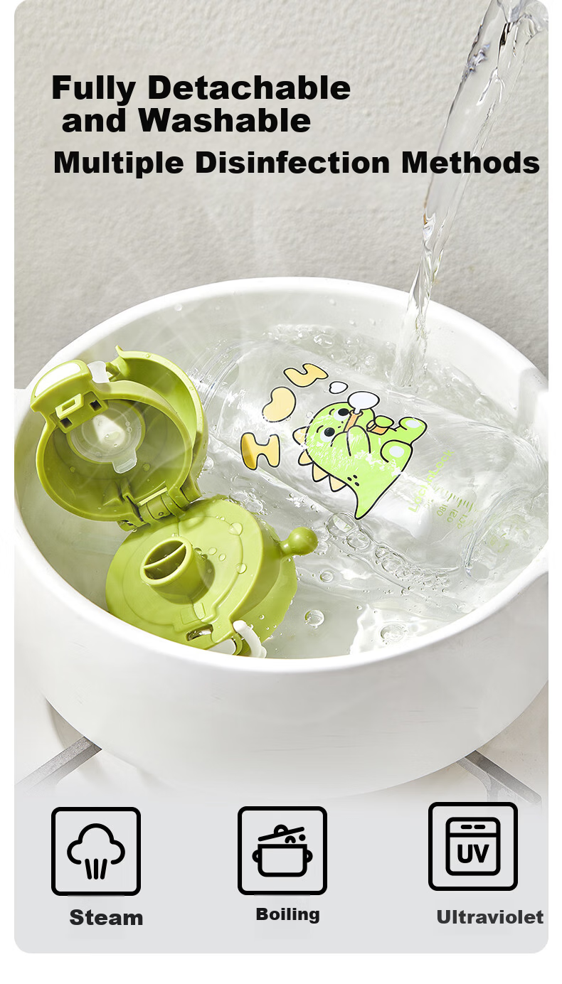 Lock&Lock Kids Water Bottle 3-6 Years Old Kindergarten Straw Cup Primary School Direct Drinking Bottle 9