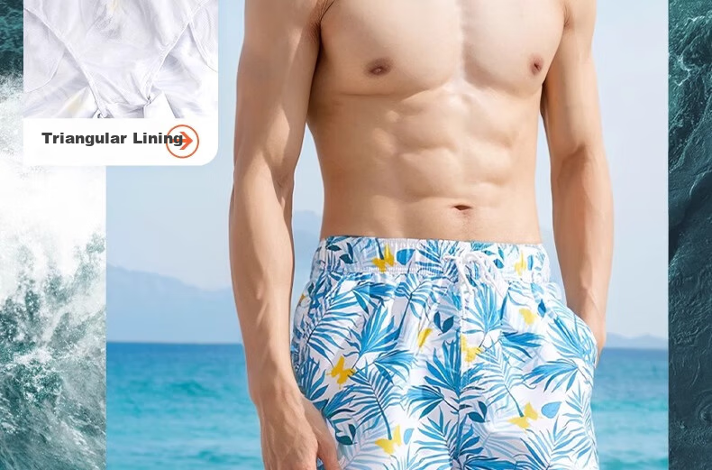 Li-Ning Men's Quick-Dry Beach Shorts 2026 New Men's Anti-Embarrassment Summer Surfing Swim Trunks Boxer Briefs 9