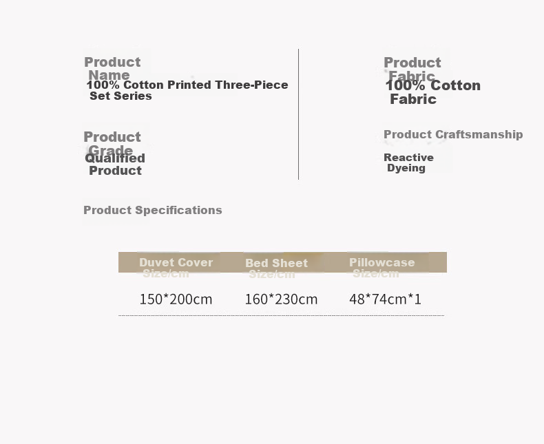 Grace 7A Antibacterial 100% Cotton Three-Piece Set Xinjiang Cotton Bedding 0.9/1.2m Bed Quilt Cover 150x200cm 6