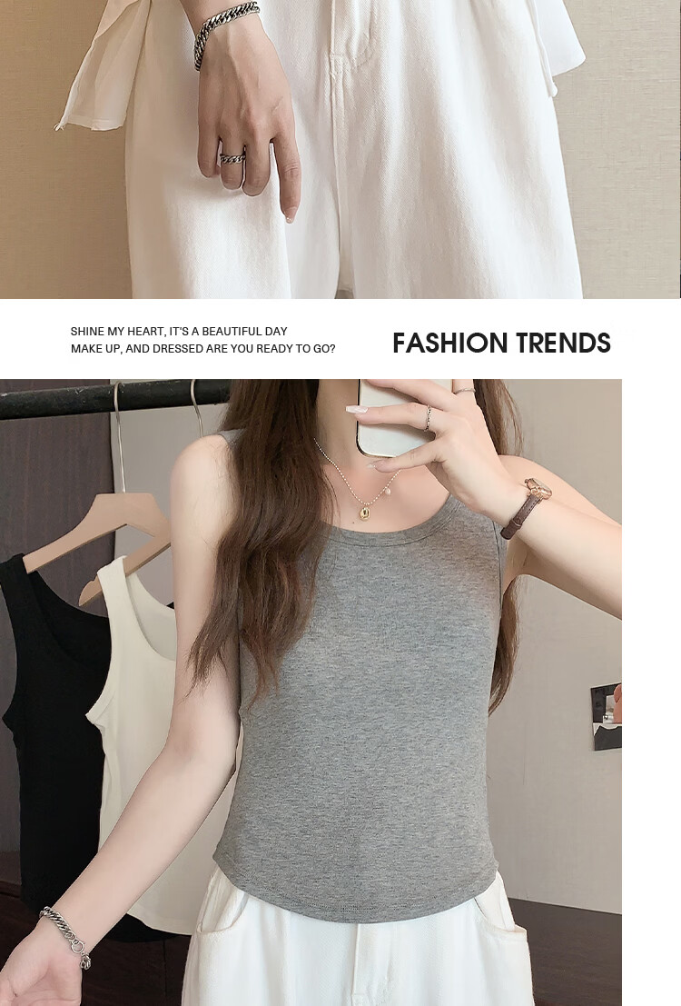 Yiershuang Women's Breathable Thin Spring Summer Tank Top Bra Integrated Camisole 19