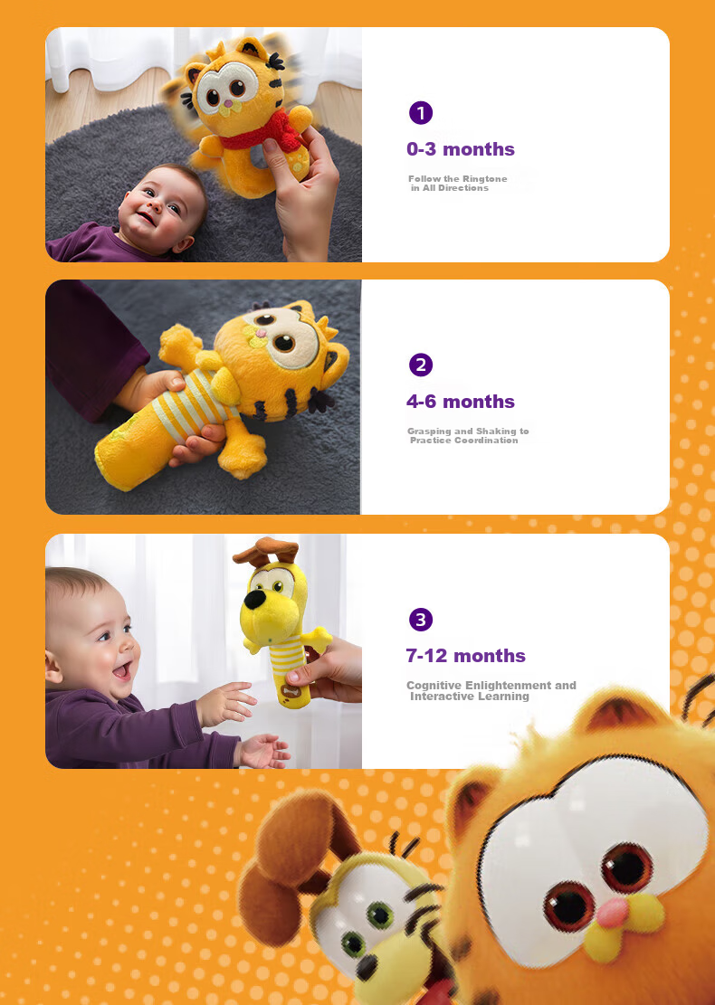 AVENT Philips Rattle BB Stick Gift Box Plush Soothing Garfield Collaboration Toy Newborn Baby Doll 4
